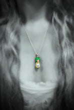 Silver Kitty Pineapple and Plumeria Necklace