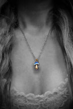 Bronze Blue Toadstool Mushroom Necklaces